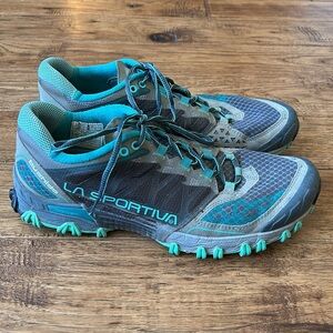 La Sportiva Bushido Mountain Trail Running Shoes Gray Blue Womens Size 10